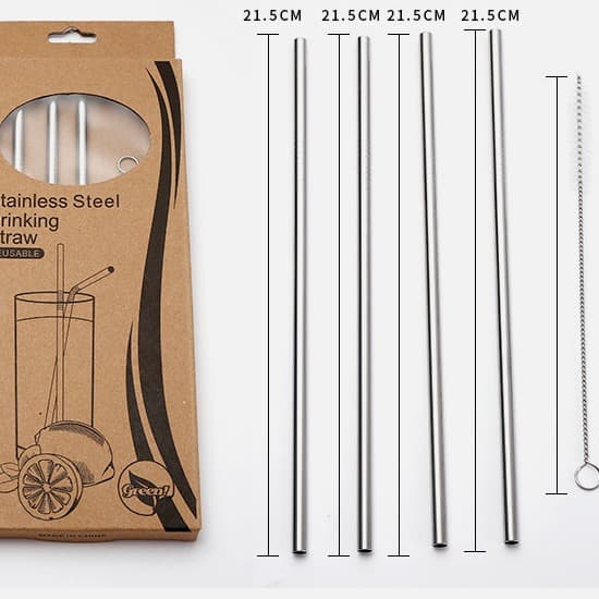 Sugrör Rostfritt Stål 4 st