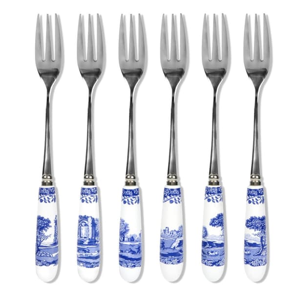 Blue Italian Dessertgaffel 6-pack