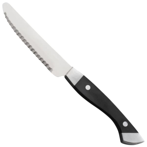 Bøfkniv med takket POM-håndtag i rustfrit stål, længde 130 mm - Hendi 841082
