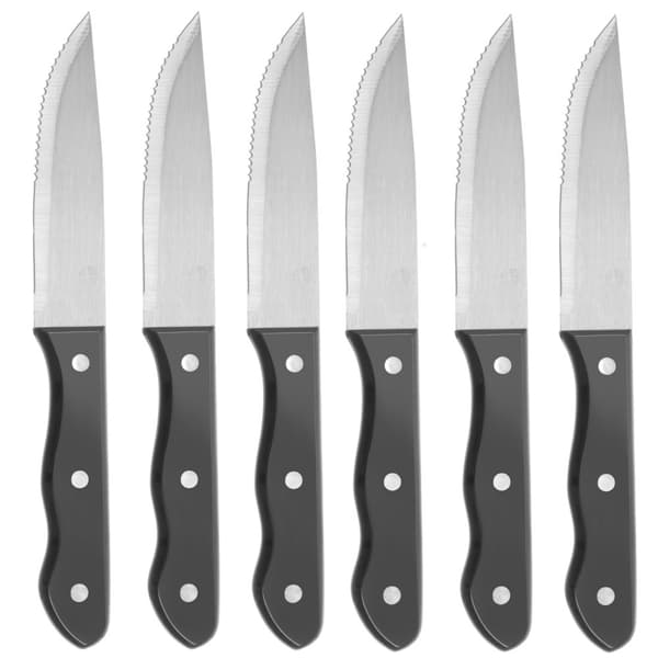 Steakkniv i rustfrit stål, bred klinge, 250 mm lang, sæt med 6 stk. - Hendi 781456
