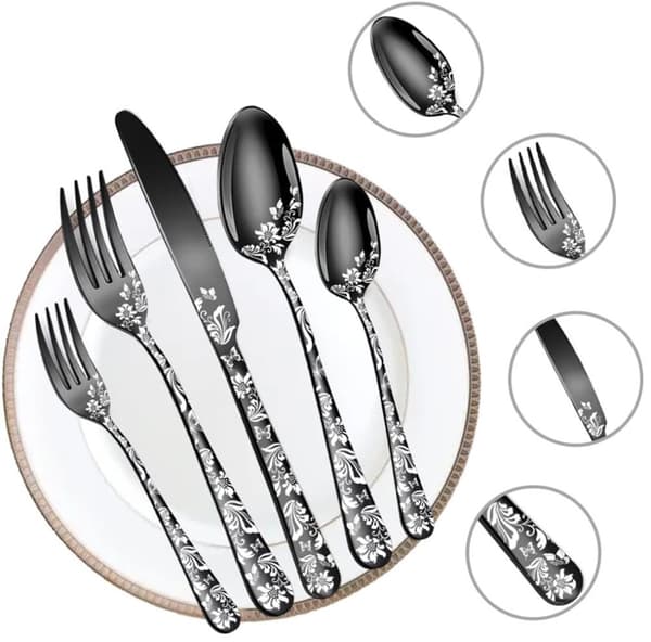 20-osainen ruokailuvälinesarja, ruostumaton teräs, ruosteenesto, ergonominen, helppo puhdistaa