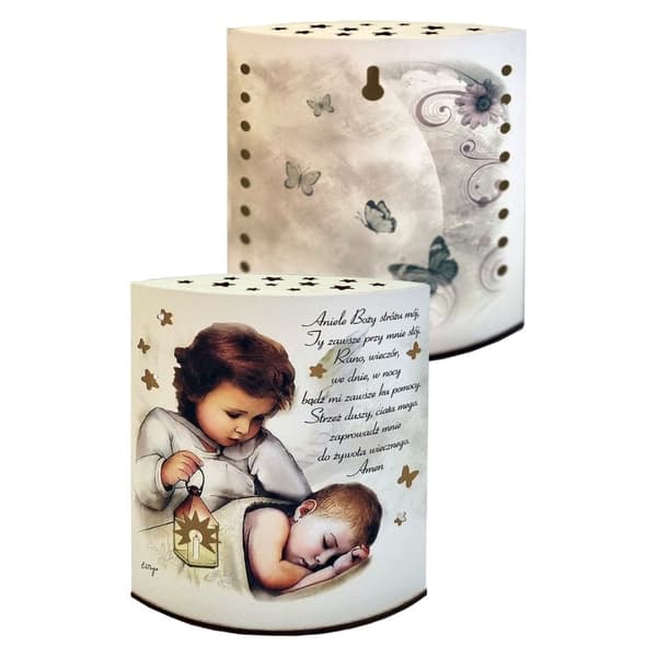Lampe med et billede af en engel | Størrelse: 14x18cm | SKU: ESL1114P