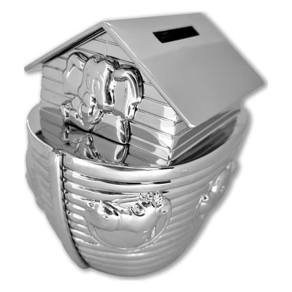 Spargris til et barn, sølv, elegant, som gave, Noahs Ark | Størrelse: 81x116x101mm | SKU: ZV6814261