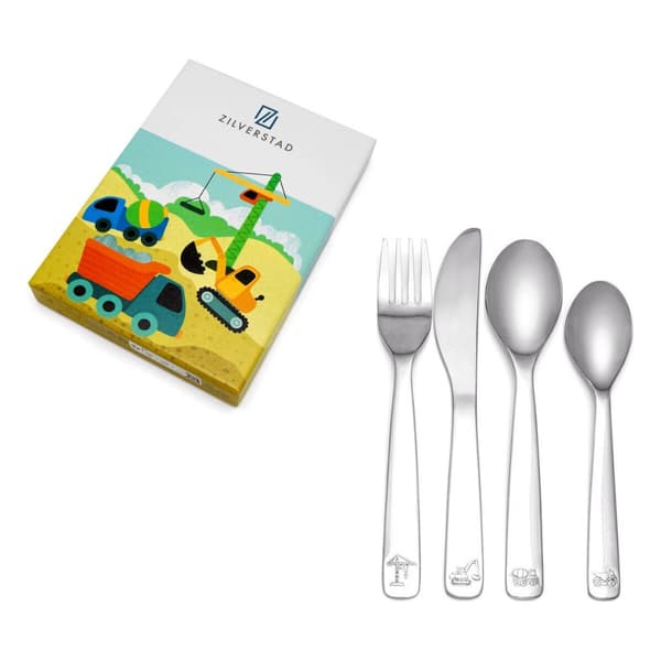 Børnebestik med graveringssæt Maskiner | Størrelse: 160x169x160x141mm | SKU: ZV6826030