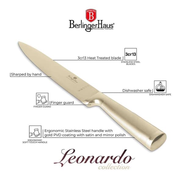 STÅLFILETKNIV BERLINGER HAUS 22cm BH-2931 GULD