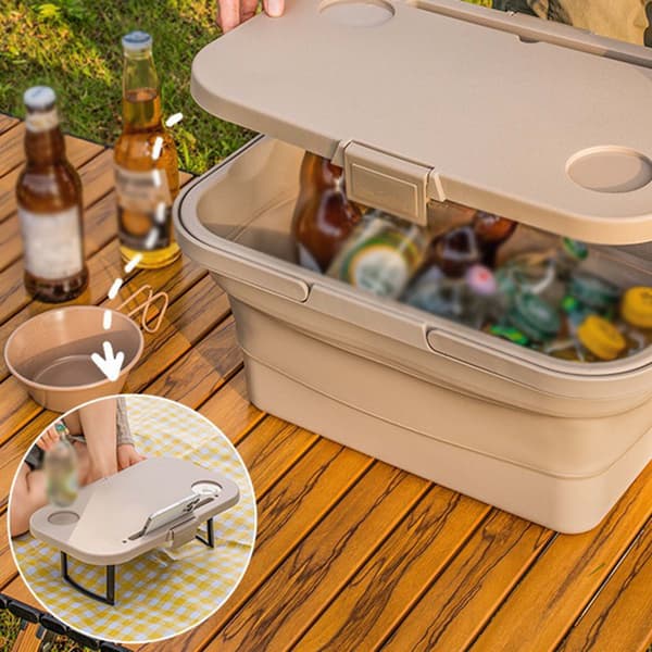 Foldbar udendørs picnickurv bærbar, let, robust og holdbar multifunktionel opbevaringskurv med stor kapacitet til camping