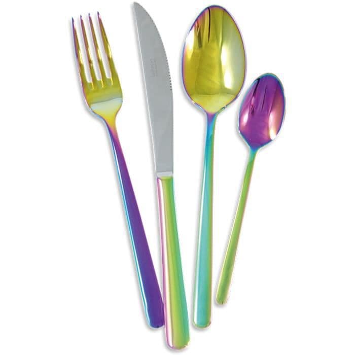 LEBRUN - 50144800 - 48 kpl ruokailuvälinesarja Rainbow 4mm pöytäveitsi