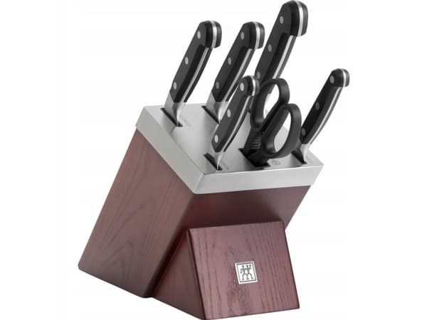 ZWILLING Pro, Kniv / Skjærer blokk sett, Rustfritt stål, Plast, Tre, Tre, Sort