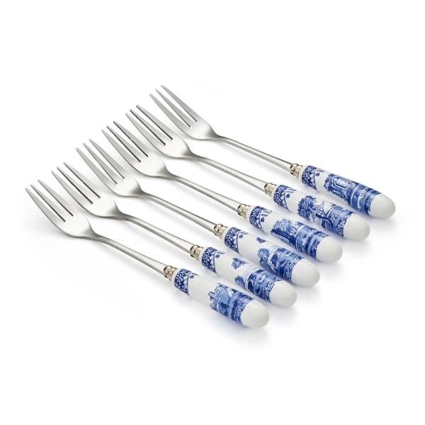 Blue Italian Dessert Fork 15cm, 6-pack - Spode