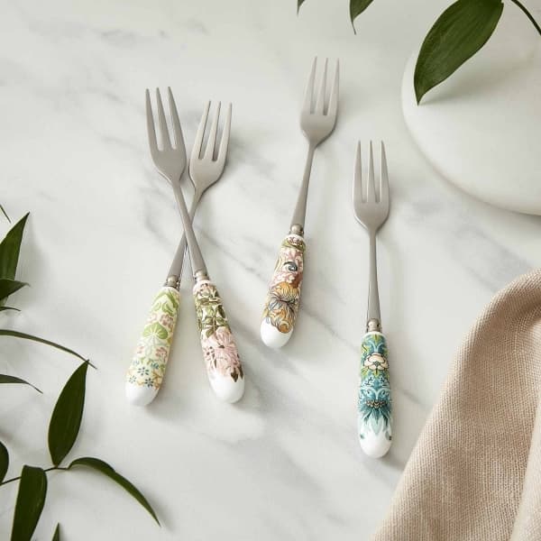 Honeysuckle Pastry Forks 4-pack - Morris & Co
