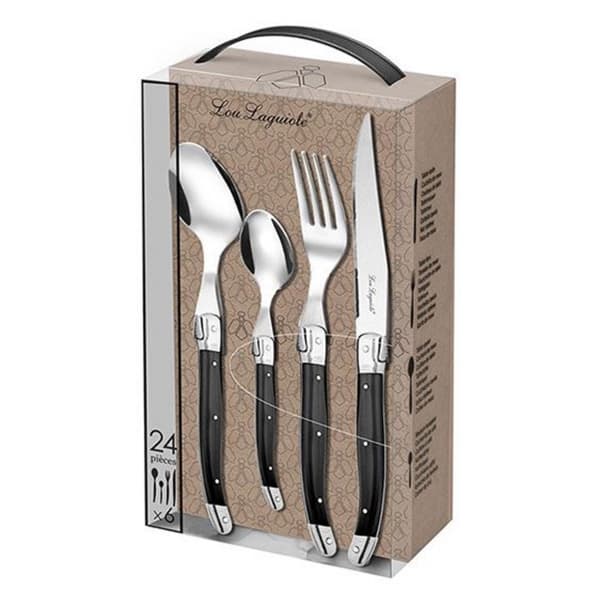 Lou Laguiole Bestickset 24 delar, Antracit - Lou Laguiole
