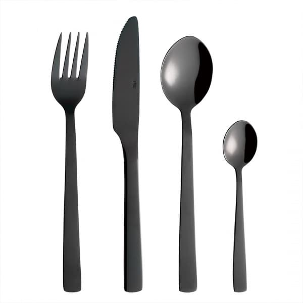 Raw Cutlery Set 16 Pieces, Black - Aida