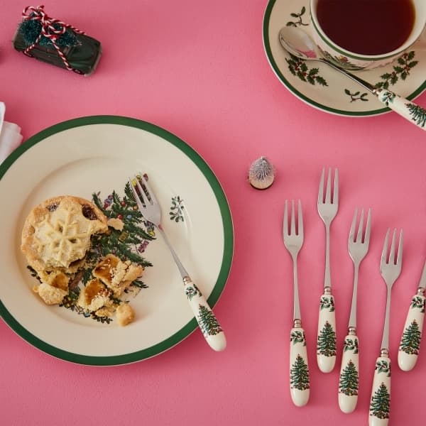 Christmas Tree Pastry Fork, 6-pack - Spode
