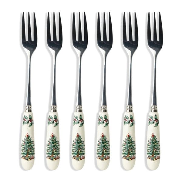 Christmas Tree Pastry Fork, 6-pack - Spode