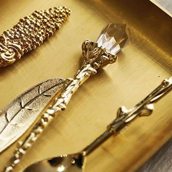 Dessertskeer og Dessertgaffel, 6 stk - Guld