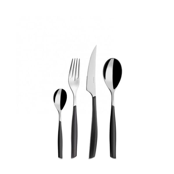 24-delat bestickset - Bugatti - Glamour - 18/10 rostfritt stål - SAN-handtag - Svart