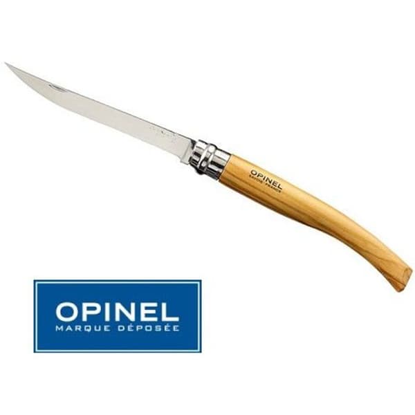 Opinel Effile 12 kniv - Olivträhandtag - polerat rostfritt stålblad - roterande hylsa