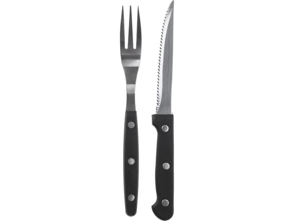 BBQ Bestikk for biffer, burgere, kniver, gafler, 12 deler, universal