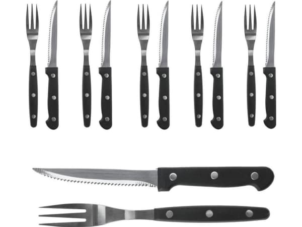 BBQ Cutlery, burgers, knives, forks, set of 12 universal items