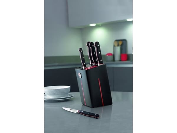 Richardson Sheffield VELOCITY - 5 pc knife block with sharpener - black