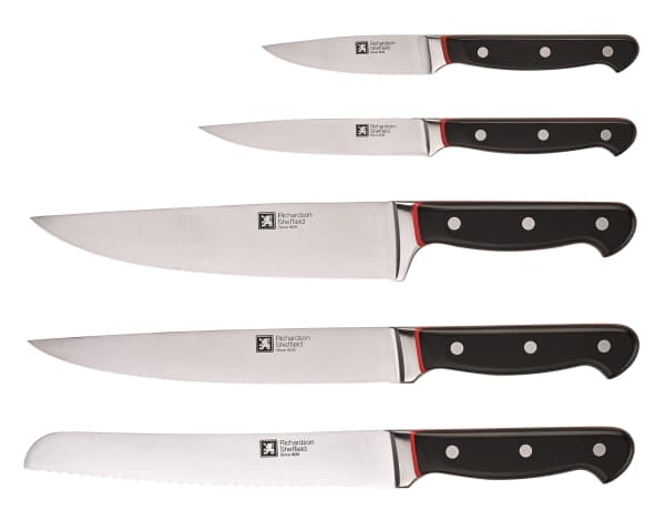 Richardson Sheffield VELOCITY - 5 pc knife block with sharpener - black