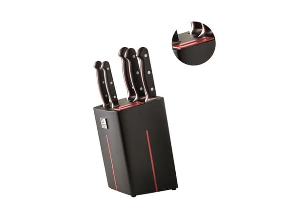 Richardson Sheffield VELOCITY - 5 pc knife block with sharpener - black