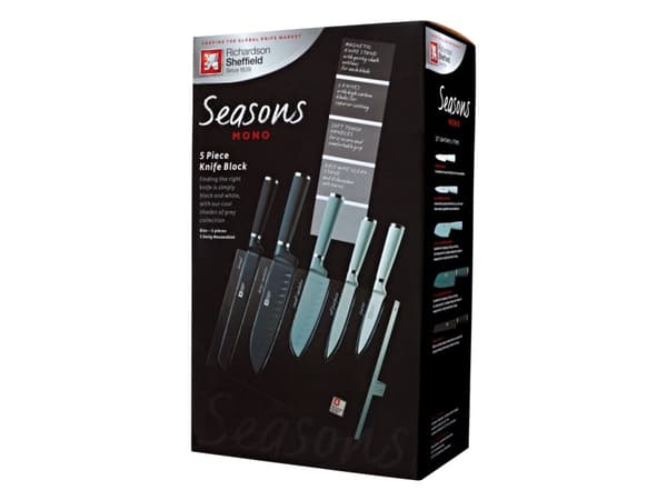 Richardson Sheffield  SEASONS - 5 pc knife block - grey shades