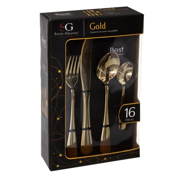 16-delars bestickset "Gold" Secret de gourmet