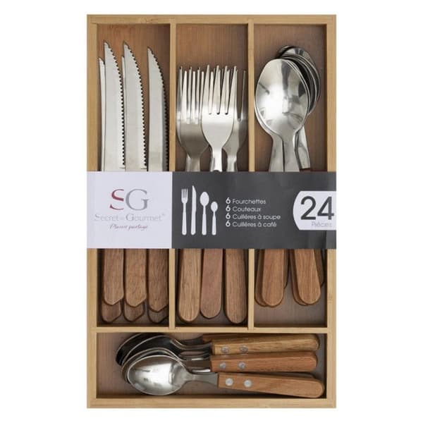 24-delat bestickset "Cadence" + bestickbricka Secret de gourmet