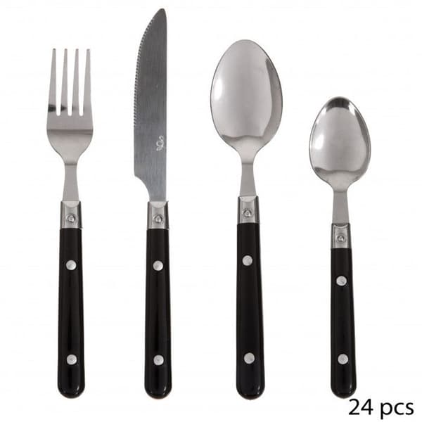 Secret de gourmet 24-delade bestickset "Jasmin" - Svart