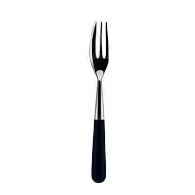 Cake Fork - Alessi - LCD02/16 - 18/10 Rostfritt stål - Svart POM-handtag - Set med 6 delar