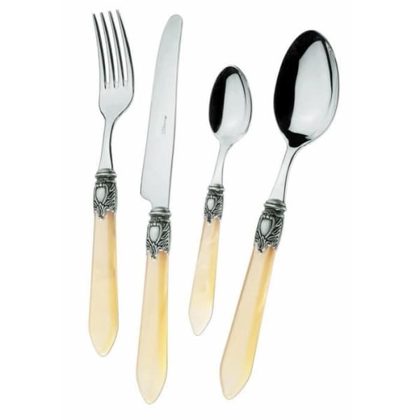 Bestick - Bugatti - Oxford - 31 delar - Rostfritt stål - Elfenben, Antik silver