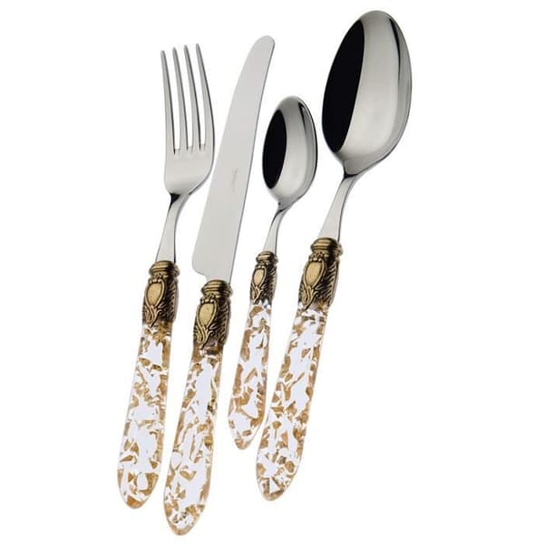 Bestickset - OXFORD - 24 delar - Guld - Metall - Tål maskindisk