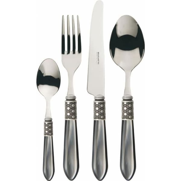 Bestick - Casa Bugatti - OPTICAL Set 24 - Grå pärlemor - Pläterad silver - Diskmaskinskompatibel