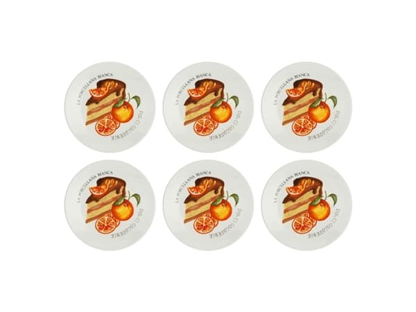 La Porcellana Bianca Rinkinys 6 Goloserie kakkulautasta - Baltas, 17,5 cm