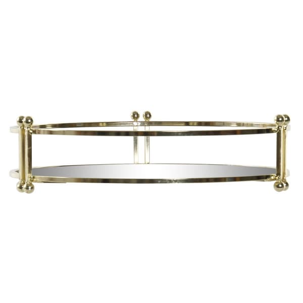 Snacksbricka DKD Home Decor 21,5 x 21,5 x 5,5 cm Speglar Gyllene Metall Glam