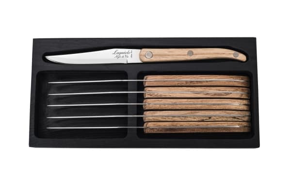LAGUIOLE Steak knives Laguiole Oak Wood smooth SET 6 SdV