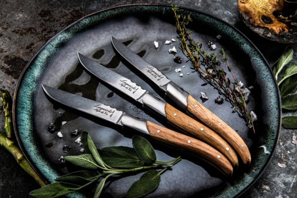 LAGUIOLE Steak knives Laguiole Oak Wood Stonewash SET 6 SdV