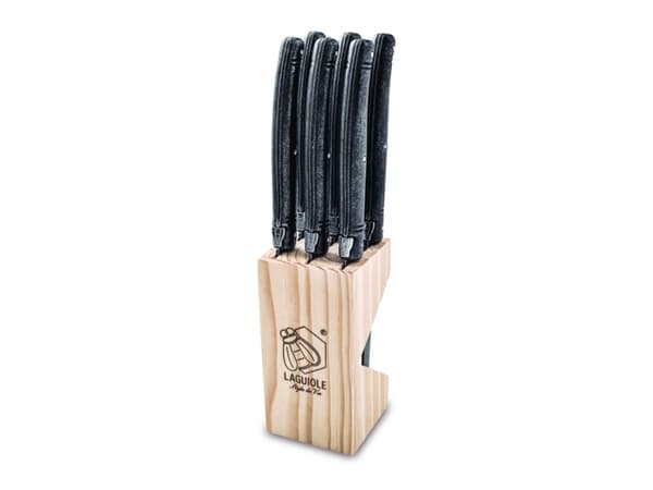 Steak knives Laguiole Black Stonewash SET 6 SdV