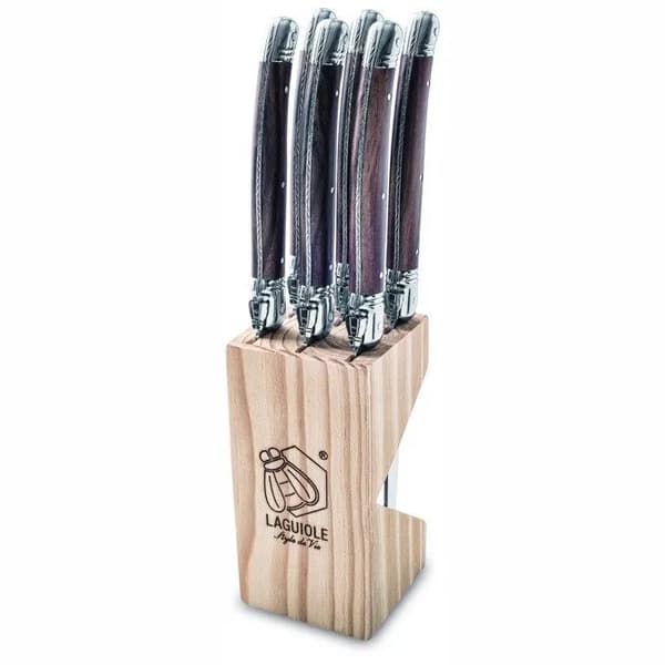 Laguiole Tradition Steakkniver i mørkt tre - 6 stk