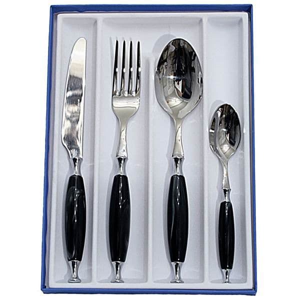 Bestickset - Bugatti - Country black - 18/10 stål - 24 delar - Tål maskindisk