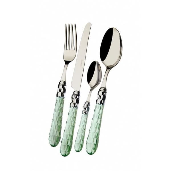 24 delar Cristallo guldring transparent grönt handtag, Casa Bugatti