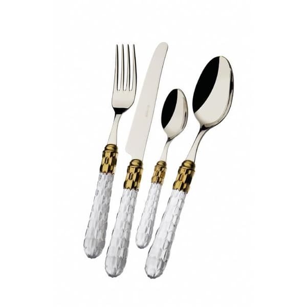 Bestickset - Bugatti - Kristall och guld - Transparent handtag - 24 st