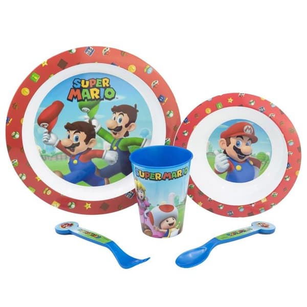 Picknickset - Nintendo - Super Mario - 5 delar - BPA-fri plast - Mikrovågsugnssäker