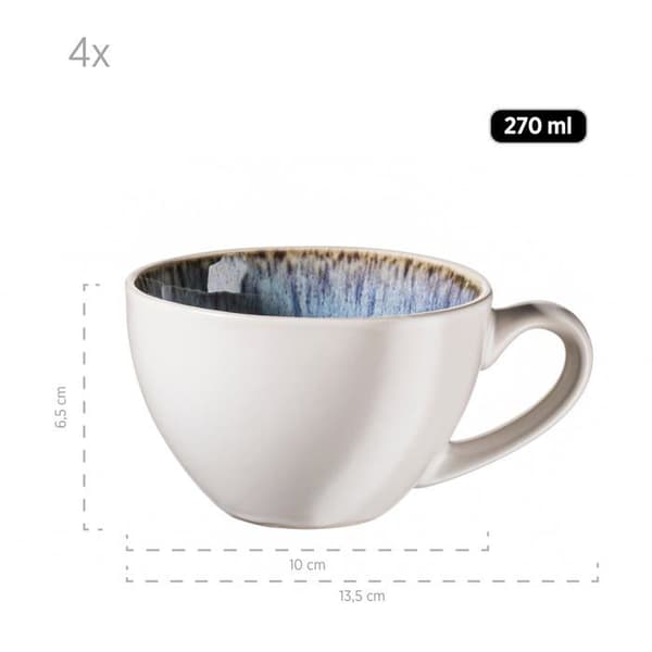 Komplett service - MÄser bordsservering - 934011 - MASER Set med frysta blå stengodsmuggar 270 ml