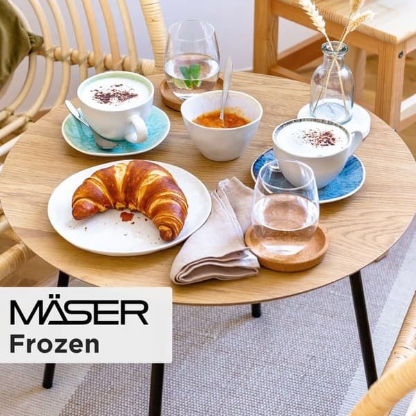 Komplett service - MÄser bordsservering - 934011 - MASER Set med frysta blå stengodsmuggar 270 ml