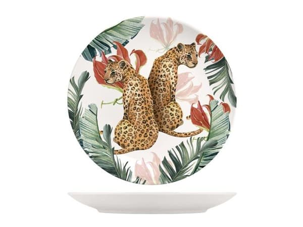 Komplett service - H-h bordsservering - 0129501 - set 6 piatti piani exotic in new benporslin avorio decorato cm 26