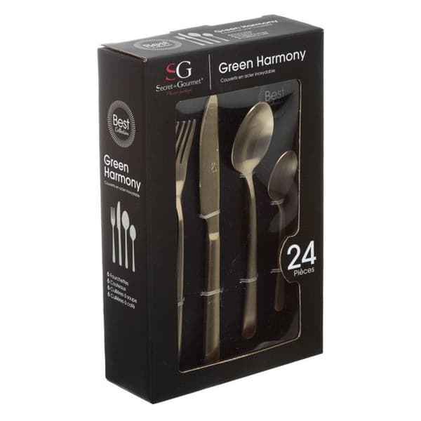 24-delars bestickset "Green Harmony" Secret de gourmet