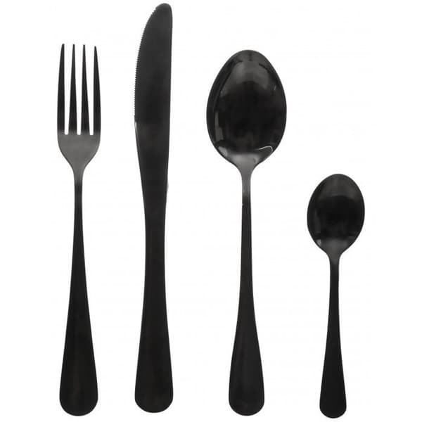 24-delars bestickset "Shadow" med metallställ Secret de gourmet