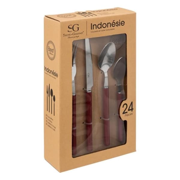24-delars bestickset "Indonesia" Secret de gourmet - Bordeaux